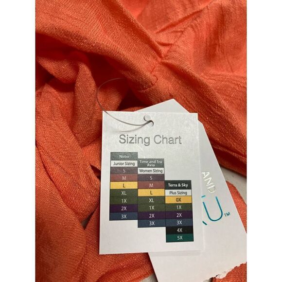 TIME & TRU Orange Top Wrap 3/4 Sleeves Size 3X New With Tags - Picture 8 of 12